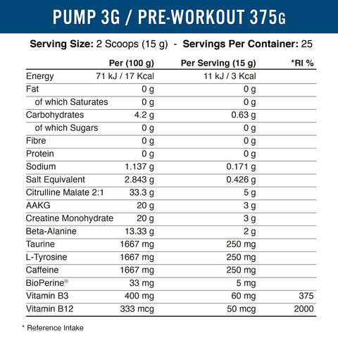 PUMP 3G Pre-Workout